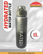 Stay Hydrated Water Bottle Gray & Black MM2690