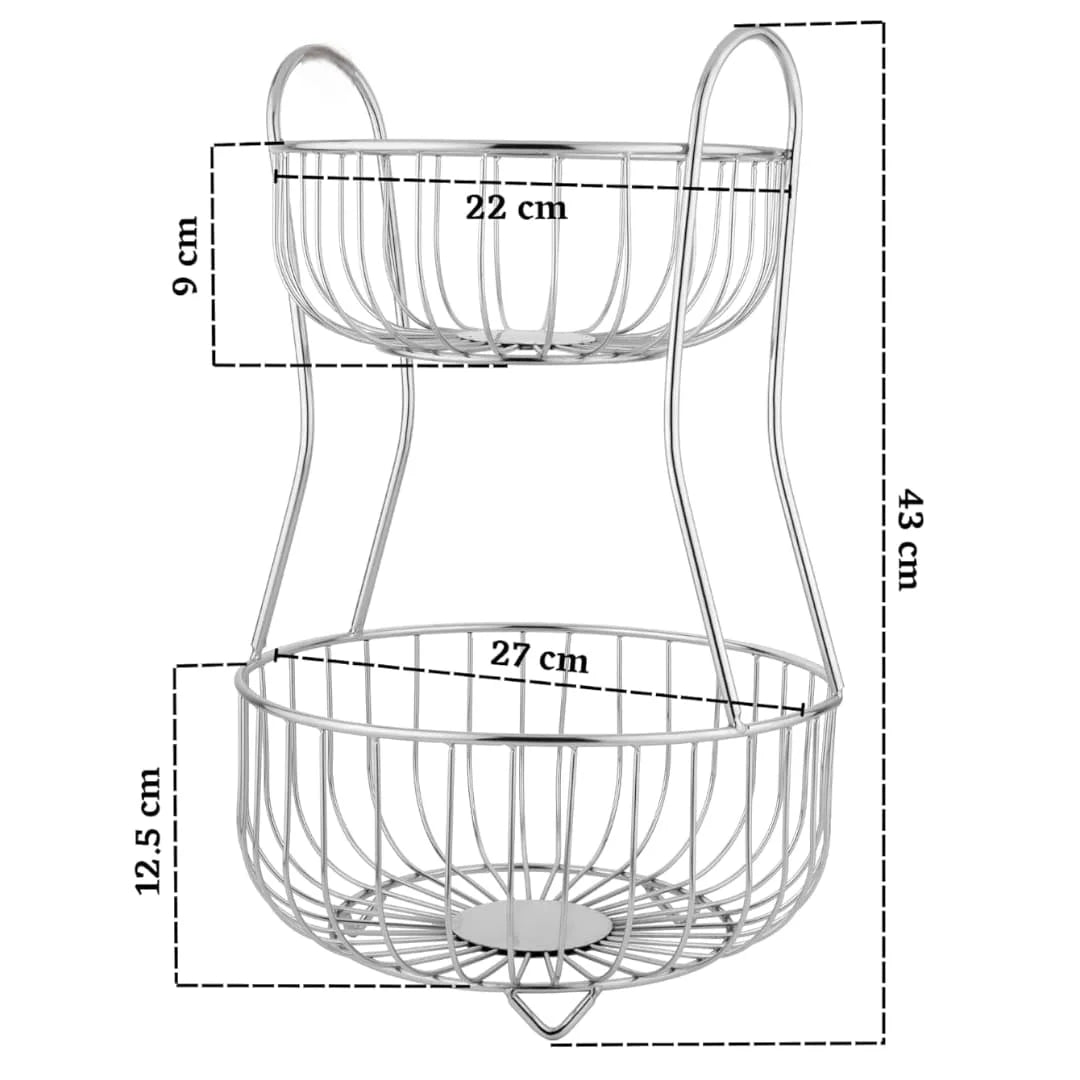 MM SS Round Fruit Basket 2 tier Heavy MM2657