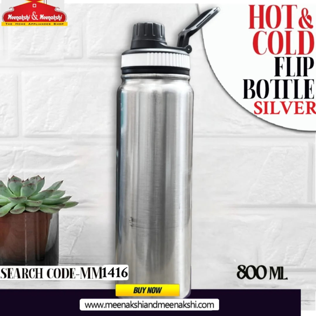 Hot & Cold Flip Bottle Silver 800ml MM1416