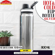 Hot & Cold Flip Bottle Silver 800ml MM1416