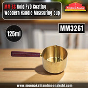 MM SS Gold PVD Coating Woodern Handle Measuring Cup 125ml MM3261