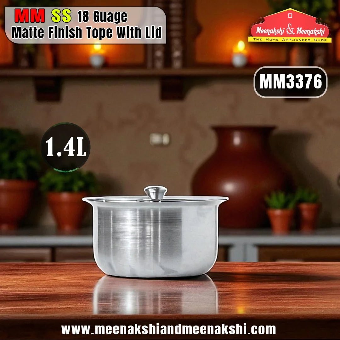 MM SS 18Guage Matte Finish Tope With Lid 1.4L MM3376