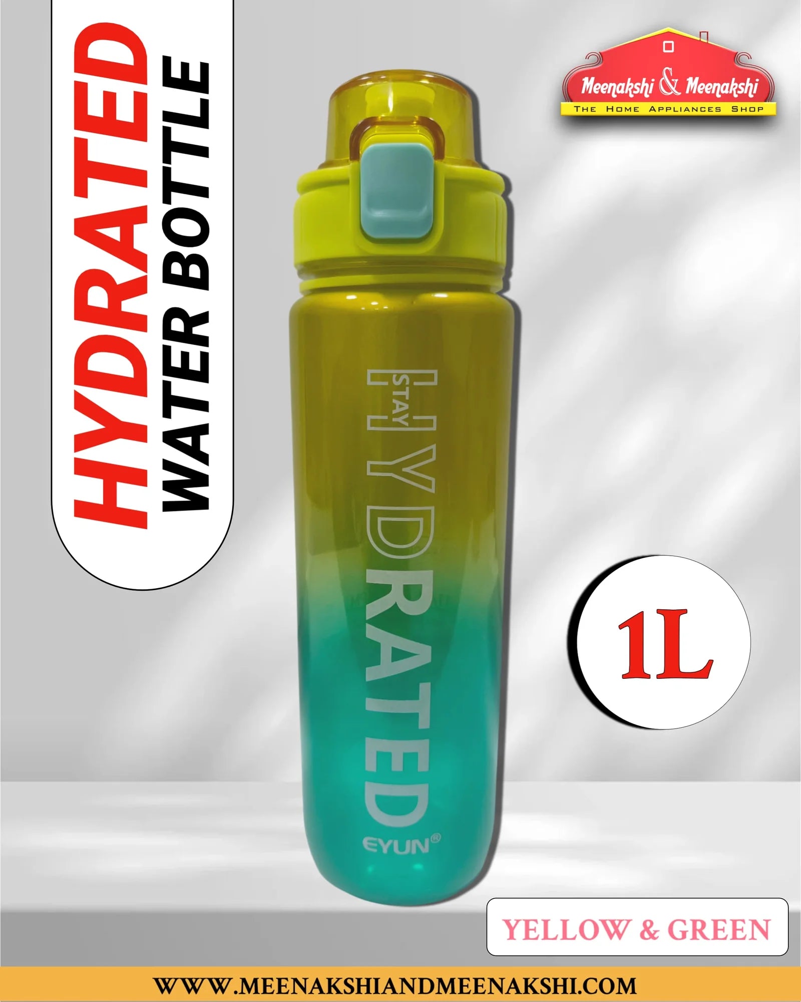 Stay Hydrated Water Bottle Yellow & Green MM2688
