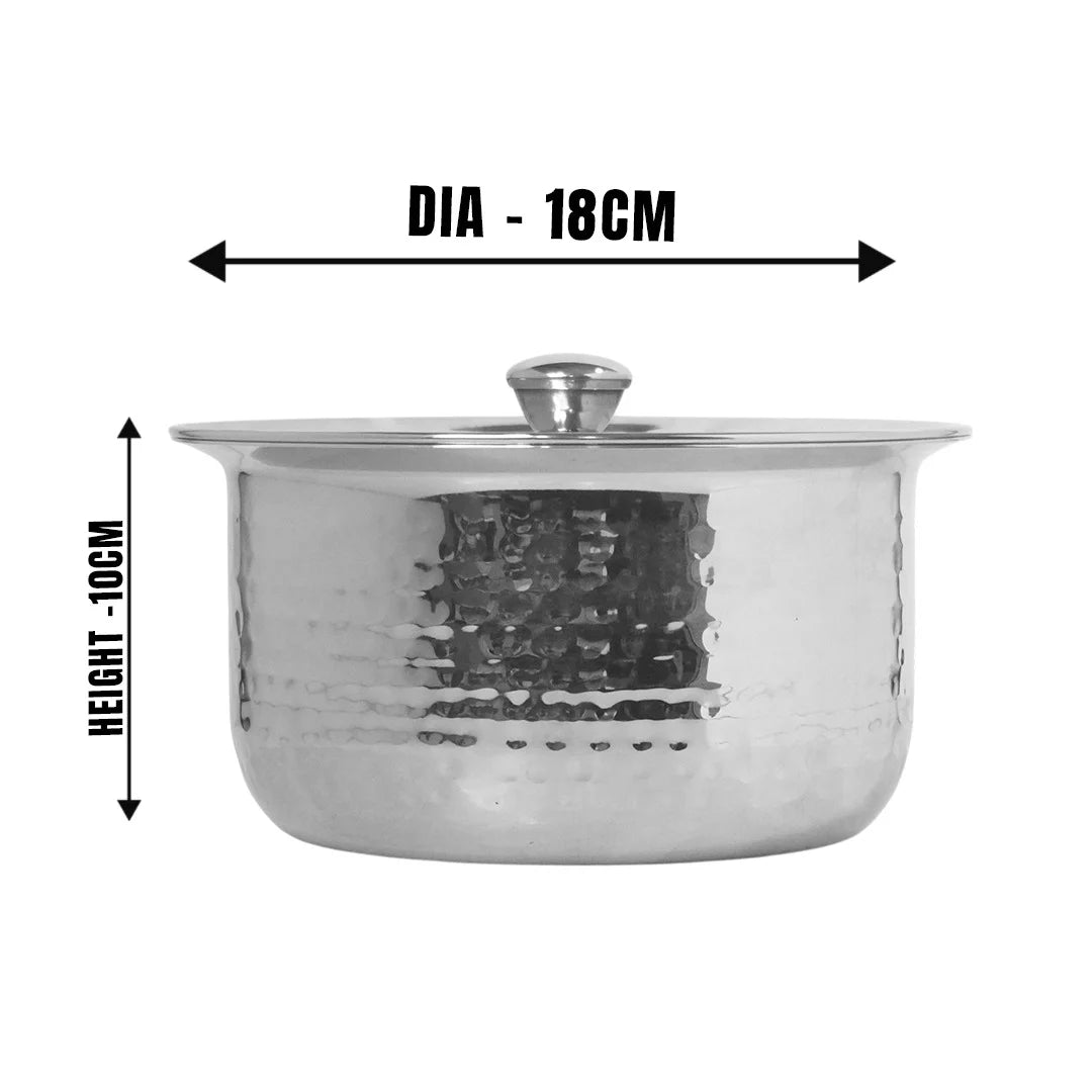 MM SS 5PCS 18Guage Hammered Tope With Lid Combo MM3373