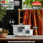 MM SS 18Guage Hammered Tope With Lid 850ml & 1.8L MM3372
