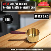 MM SS Gold PVD Coating Woodern Handle Measuring Cup 80ml MM3260