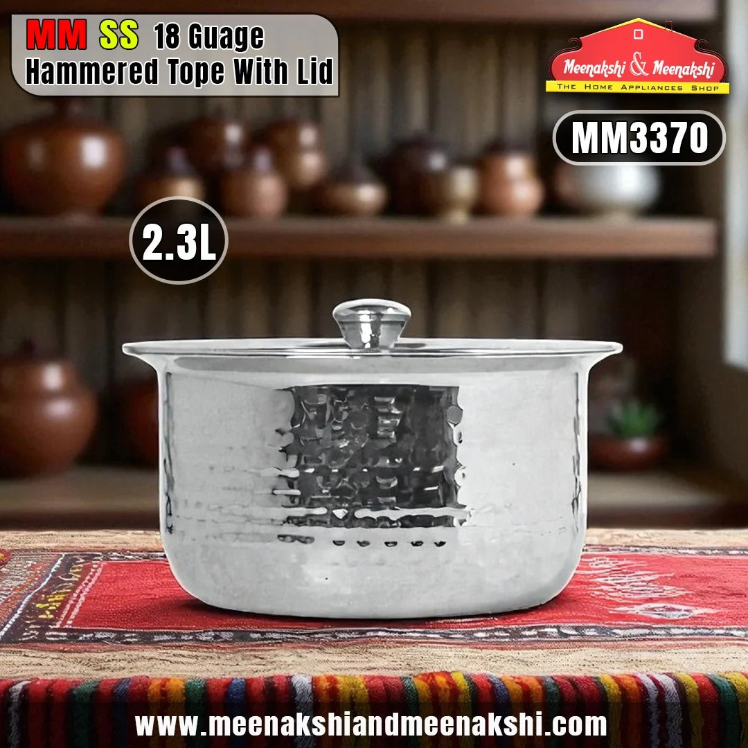 MM SS 18Guage Hammered Tope With Lid 2.3L MM3370