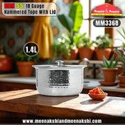 MM SS 18Guage Hammered Tope With Lid 1.4L MM3368