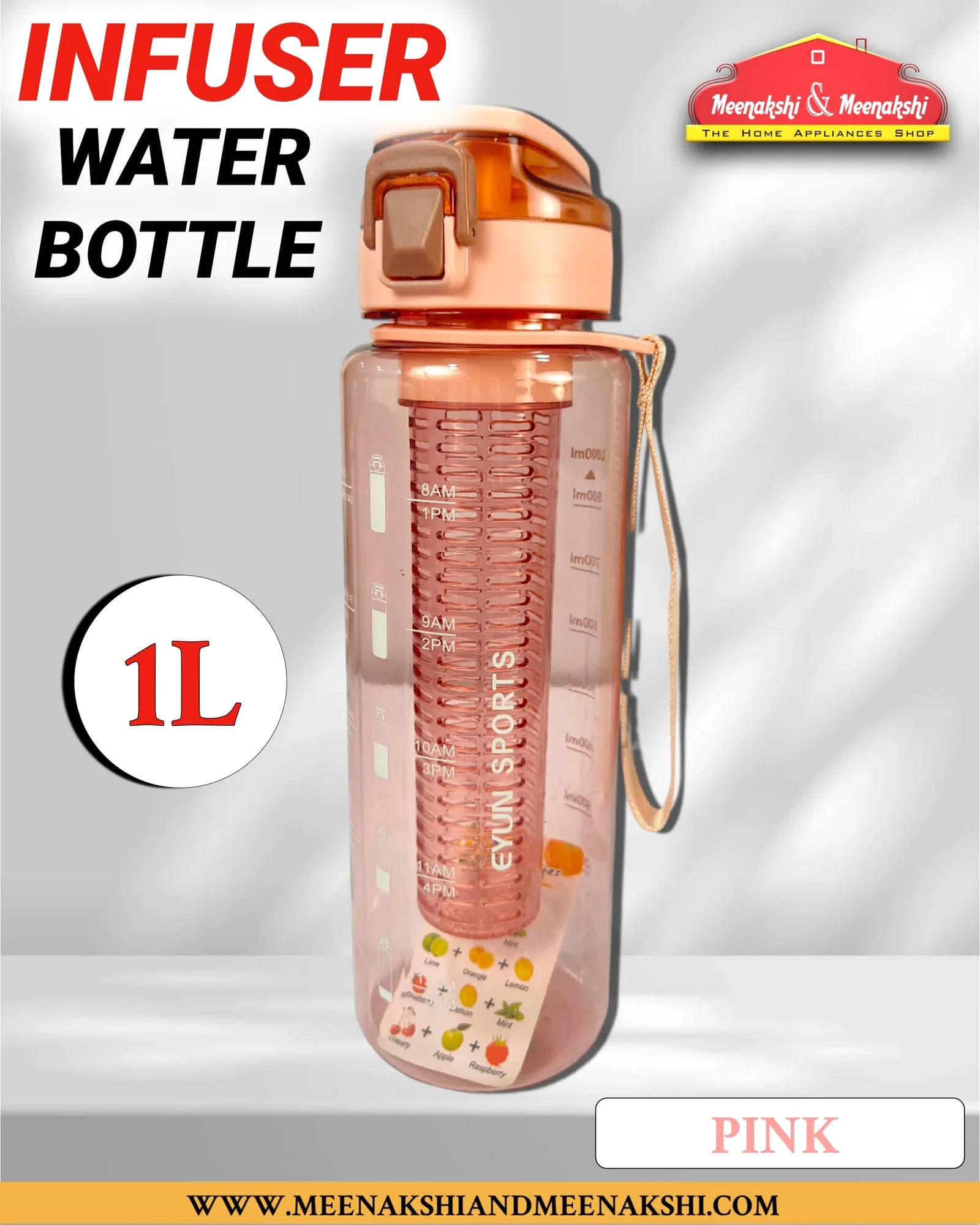 Infuser Water Bottle Pink MM2686