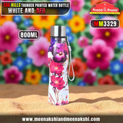 TAG HILLS Thunder Printed Water Bottle White with Red 800ml MM3329