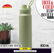 Hot & Cold Flip Bottle 800 ml Green MM738