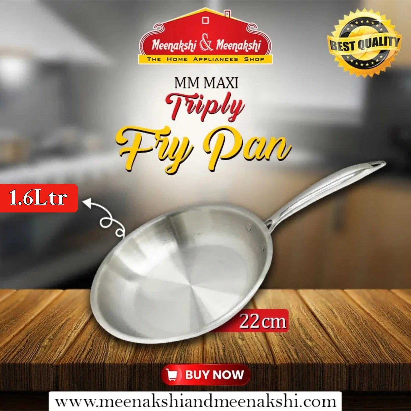 MM Maxi Triply Fry pan 22cm - 1.6L