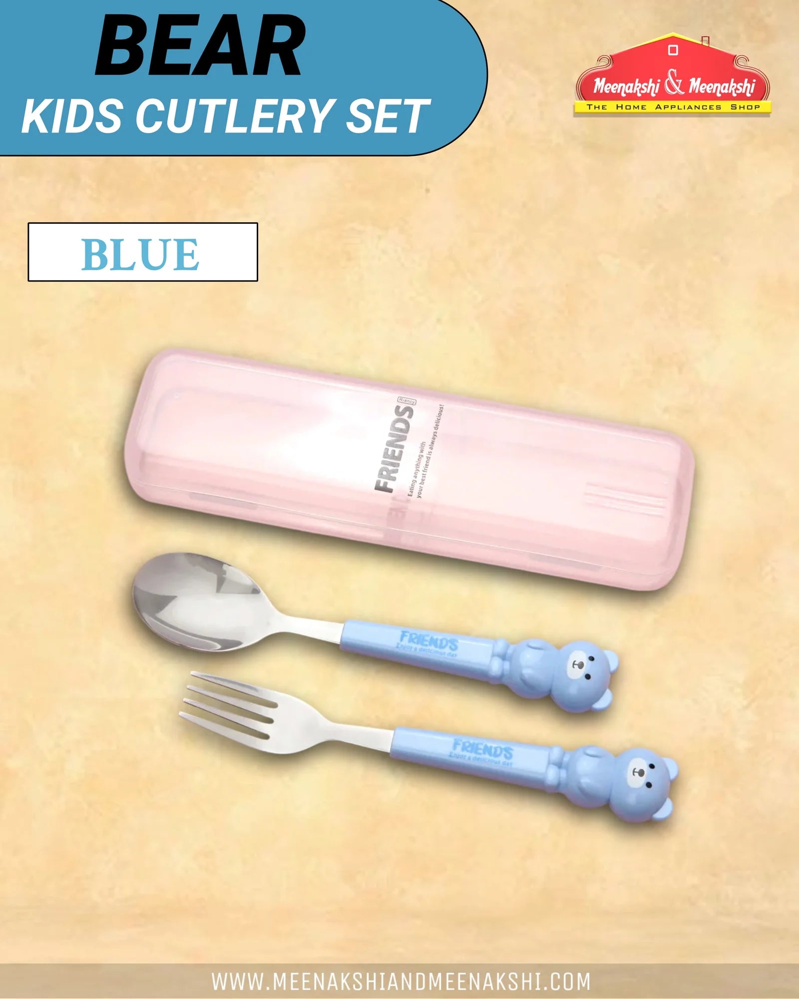 Bear Kids Cutlery Set Blue MM2107