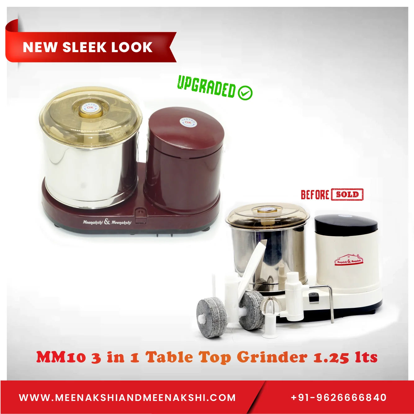 MM10 3 in 1 Table Top Grinder 1.25 lts