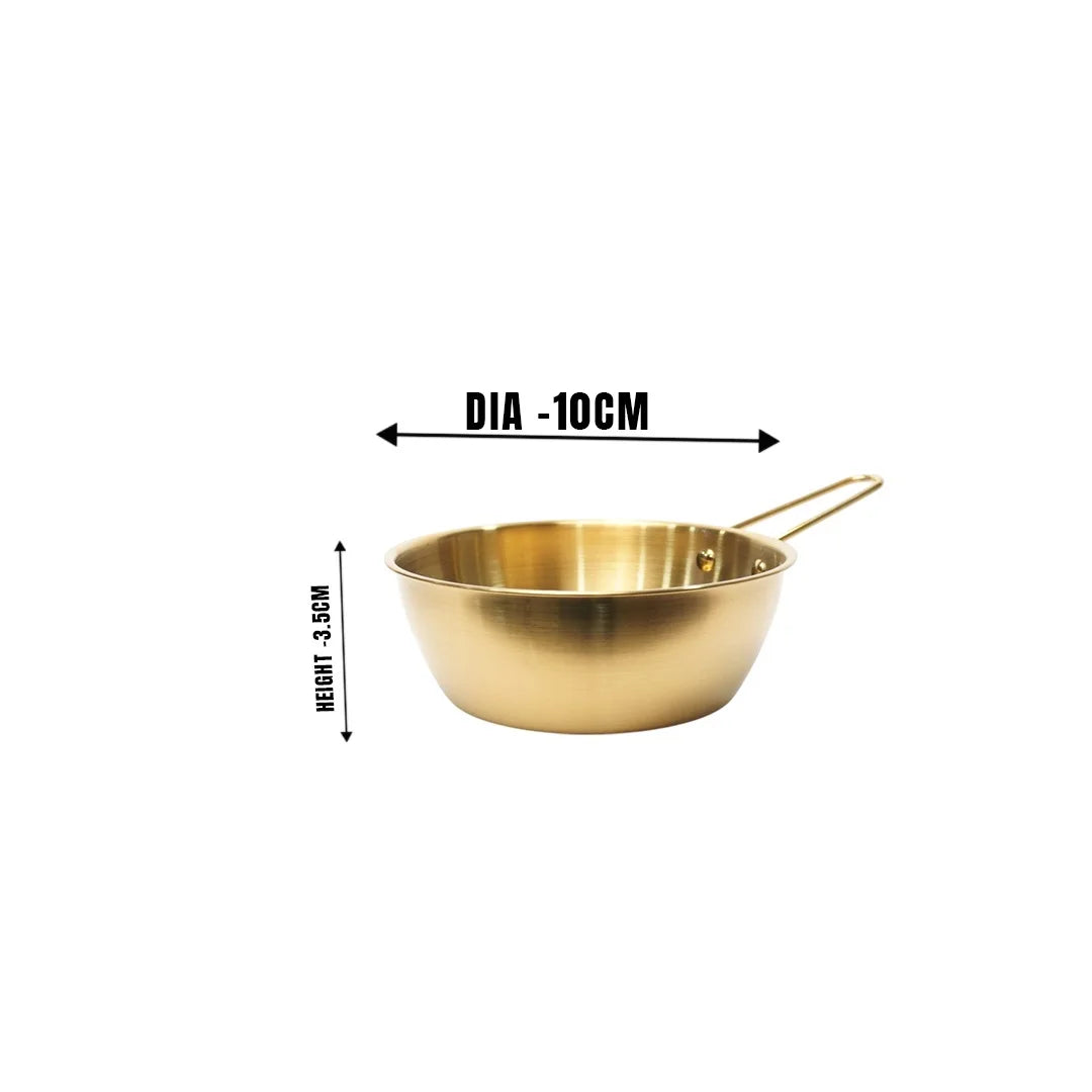 MM SS 5PCS Gold PVD Coating One Handle Ramen Bowl Combo MM3344