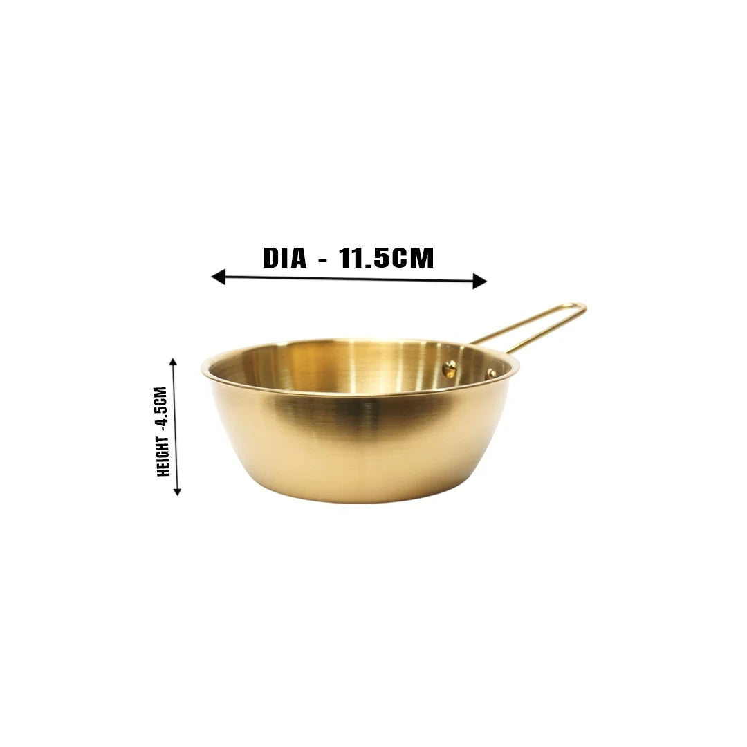 MM SS 5PCS Gold PVD Coating One Handle Ramen Bowl Combo MM3344