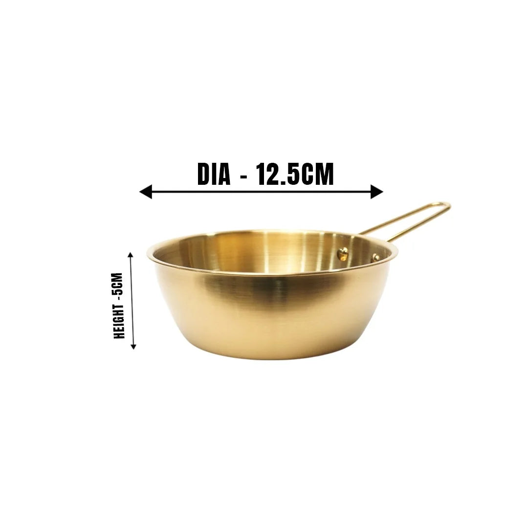 MM SS 5PCS Gold PVD Coating One Handle Ramen Bowl Combo MM3344