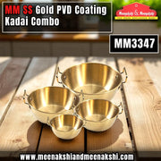MM SS 4PCS Gold PVD Coating Kadai Combo MM3347