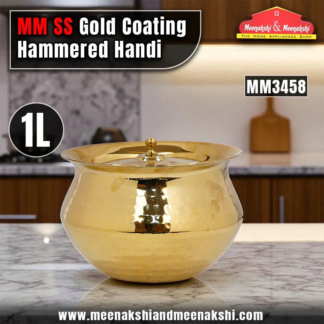 MM SS Gold Coating Hammered Handi 1L MM3458