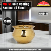 MM SS Gold Coating Hammered Handi 750ml MM3457
