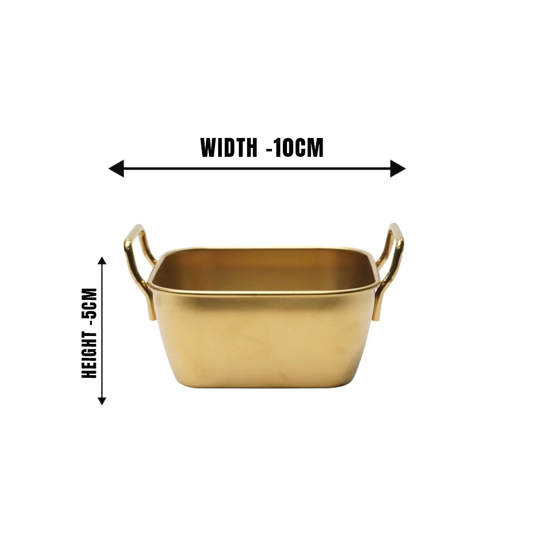 MM SS Gold PVD Coating Square Bowl 400ml MM3281