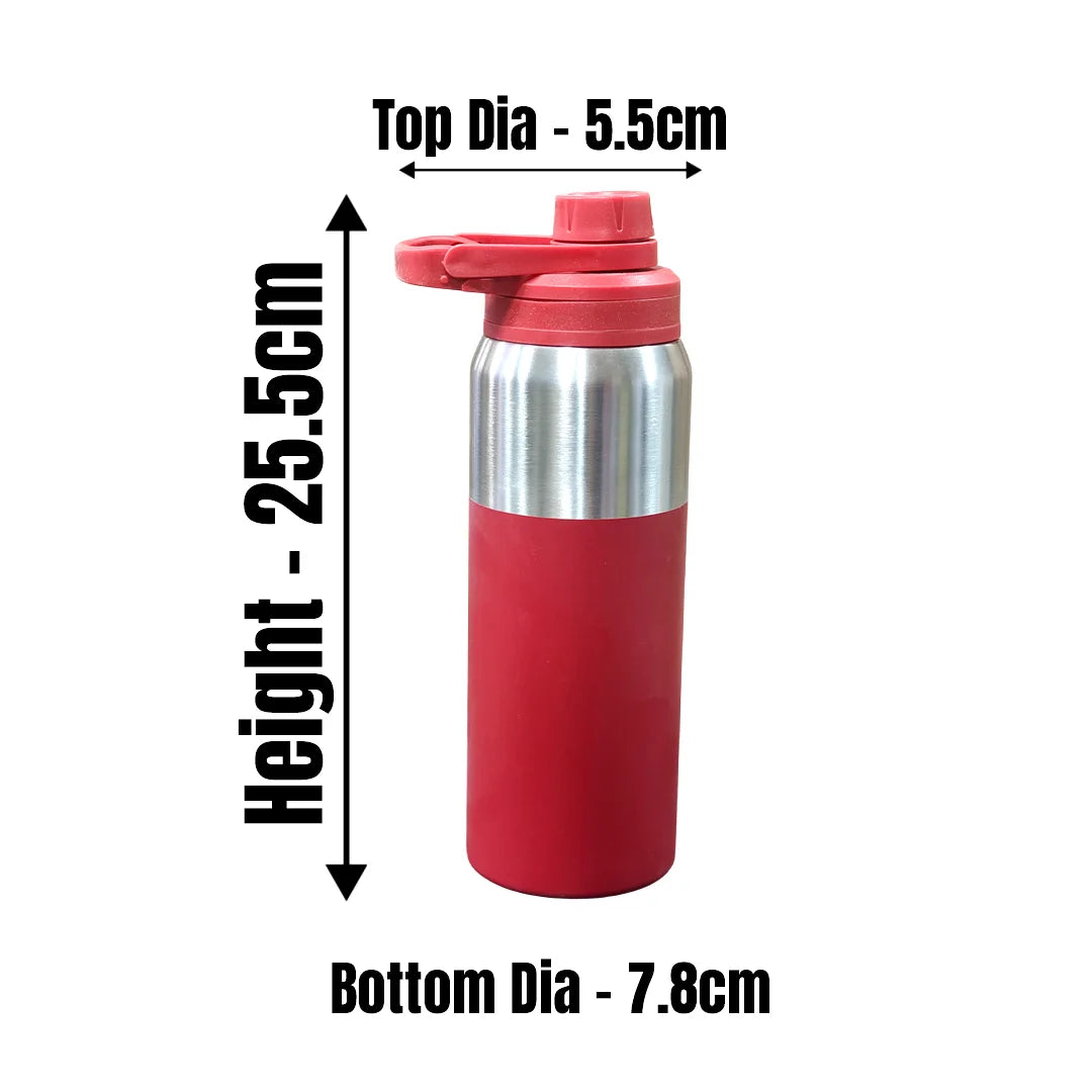 MM SS Easy Flow Flask Silver with Red 650ml MM3057