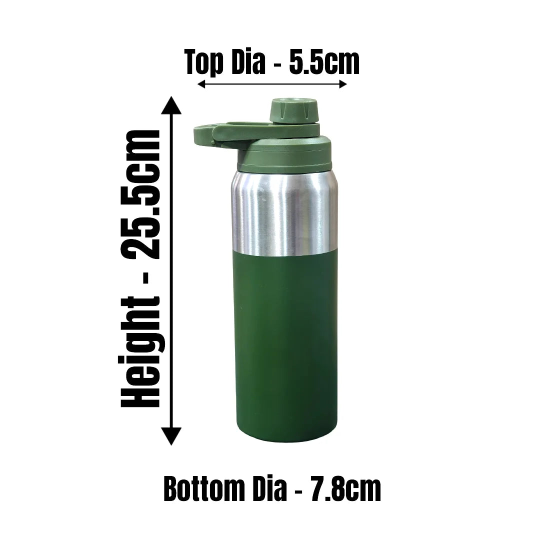 MM SS Easy Flow Flask Silver with Green 650ml MM3056