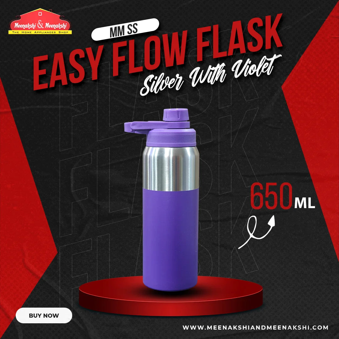 MM SS Easy Flow Flask Silver with Violet 650ml MM3055
