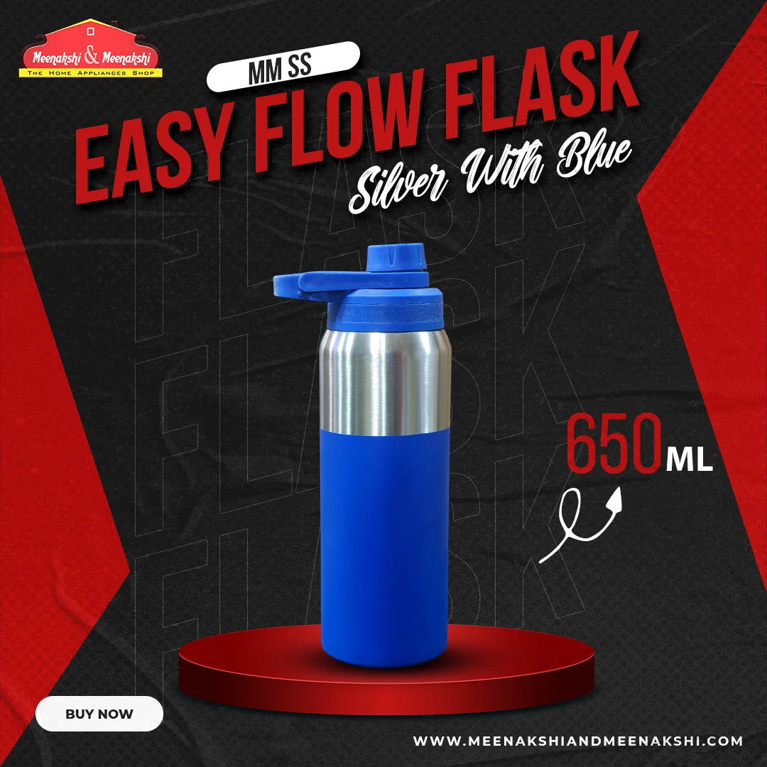 MM SS Easy Flow Flask Silver with Blue 650ml MM3054