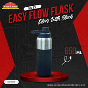 MM SS Easy Flow Flask Silver with Black 650ml MM3053