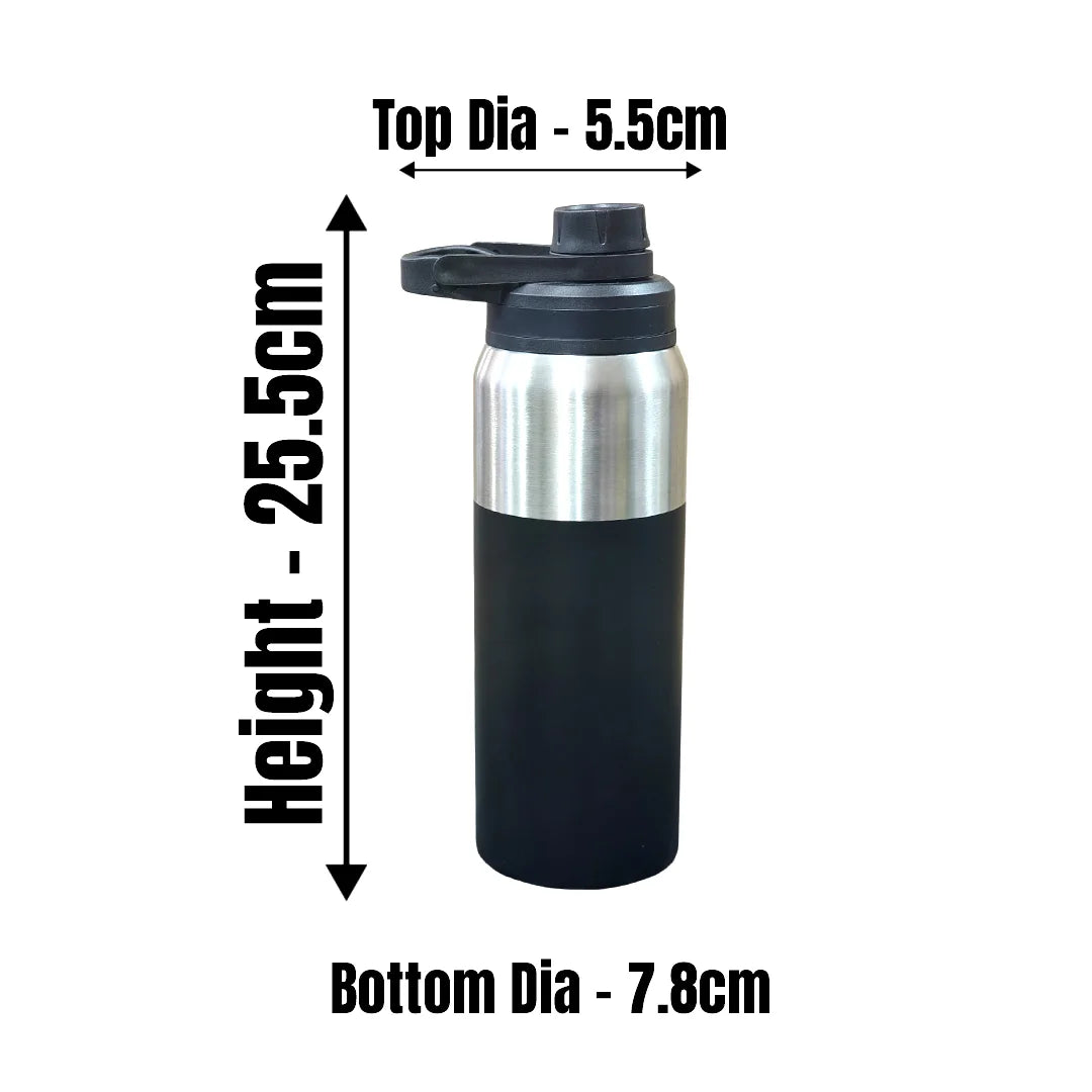 MM SS Easy Flow Flask Silver with Black 650ml MM3053
