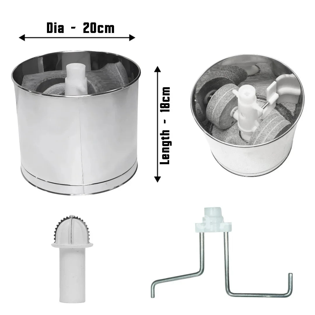 MM20 Table Top Tilting Grinder 3L Indigo Blue with Small Drum 1.5L MM3362