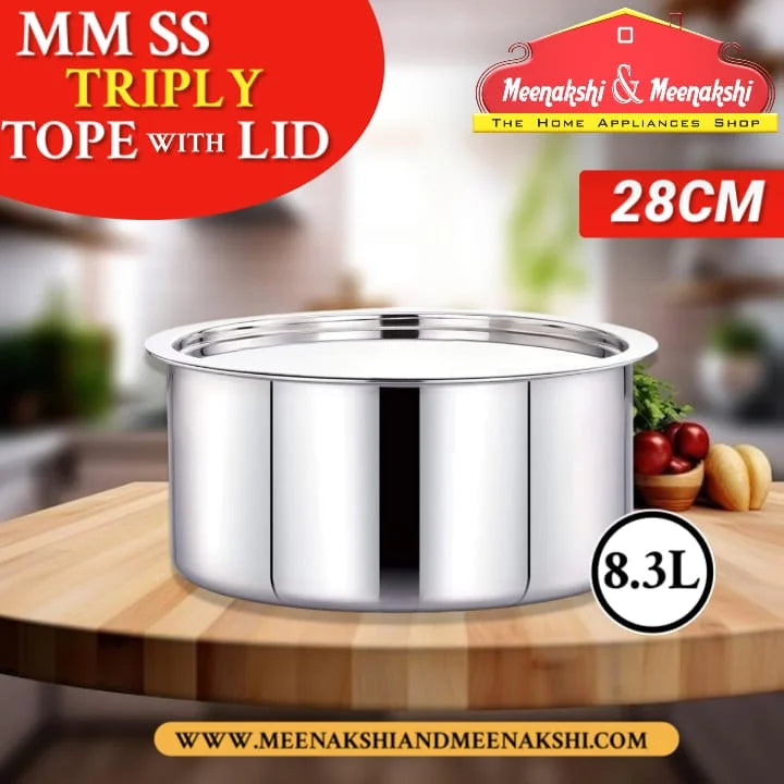 MM SS Triply Tope With Lid 28cm MM1833