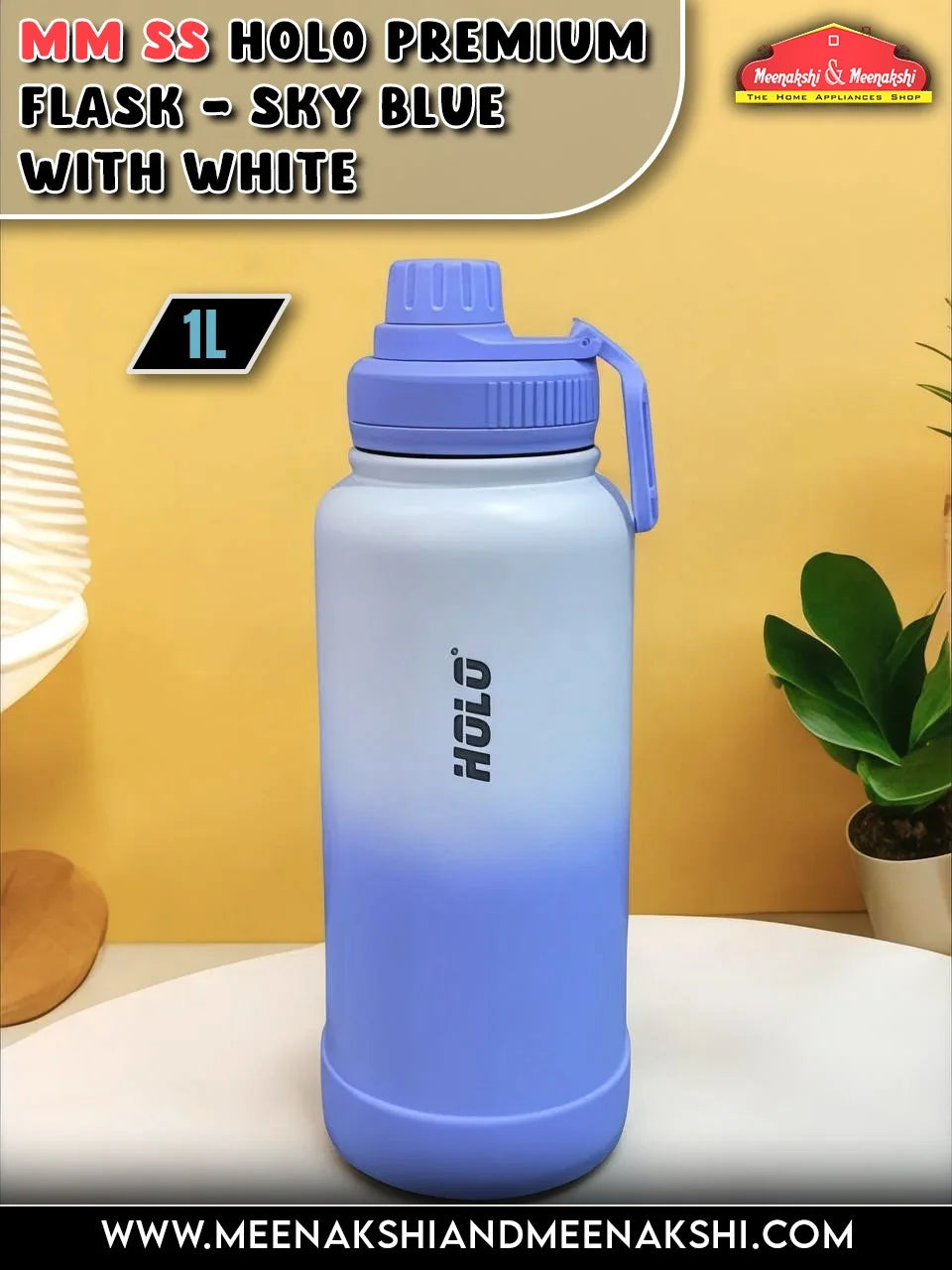 MM SS Holo Premium Flask Skyblue with White 1L MM3059