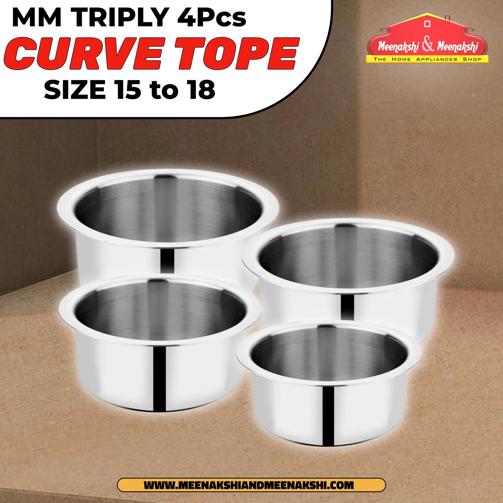 MM Triply 4Pcs Curve Tope COMBO Size 15 to 18 MM2557