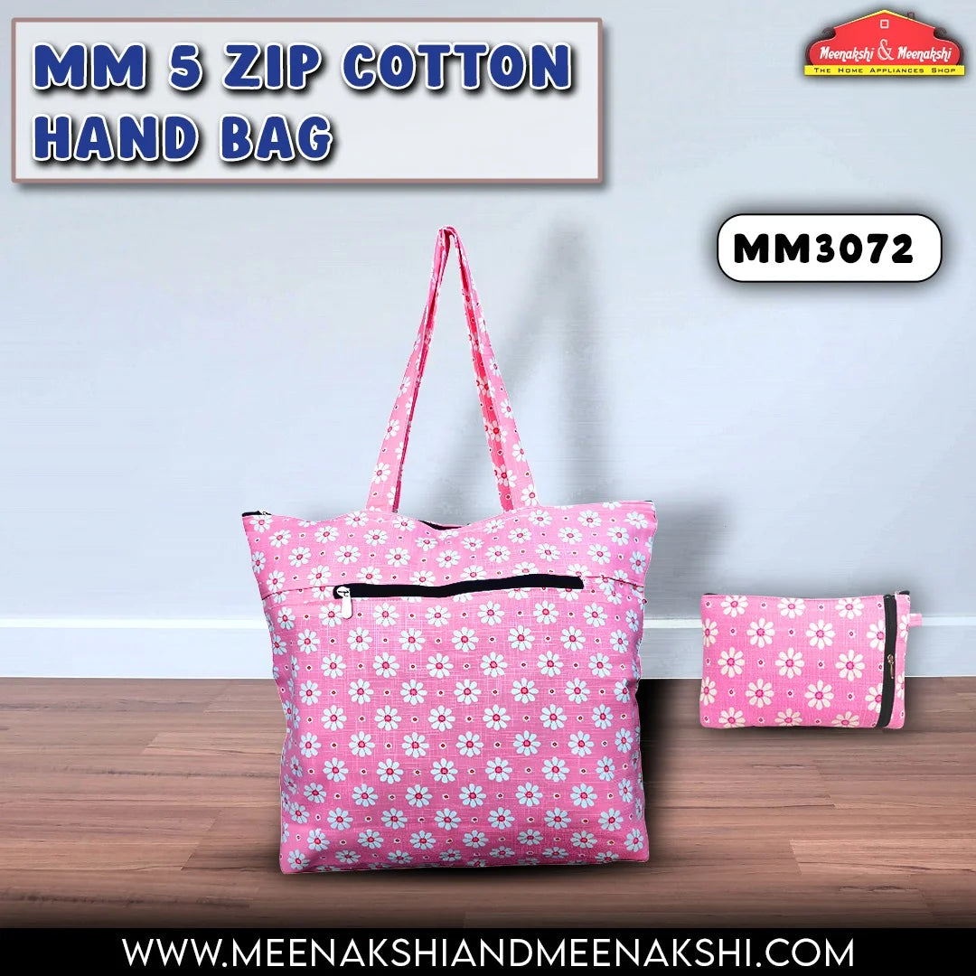 MM 5 Zip Cotton Hand Bag MM3072