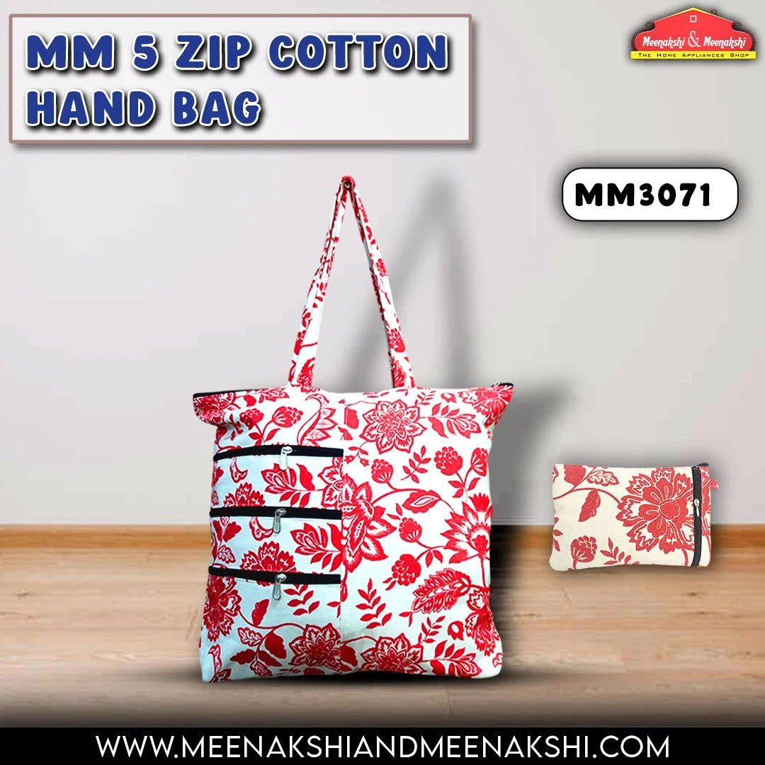 MM 5 Zip Cotton Hand Bag MM3071