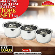 MM SS 20G Plain Flat Bottom Tope Set 3 Pcs Size 13,14,15 MM1117