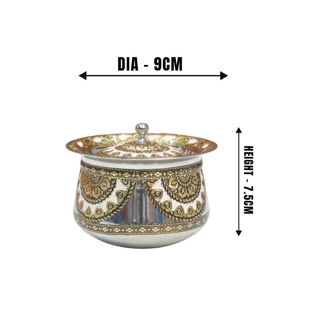 MM SS 20 Guage Handi Meenakari Work 550ml MM3352