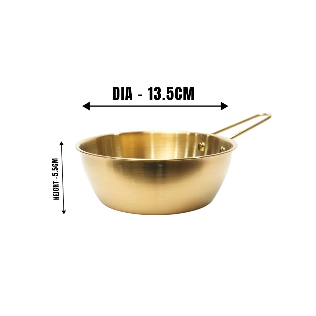 MM SS Gold PVD Coating One Handle Ramen Bowl 700ml MM3279
