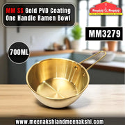 MM SS Gold PVD Coating One Handle Ramen Bowl 700ml MM3279