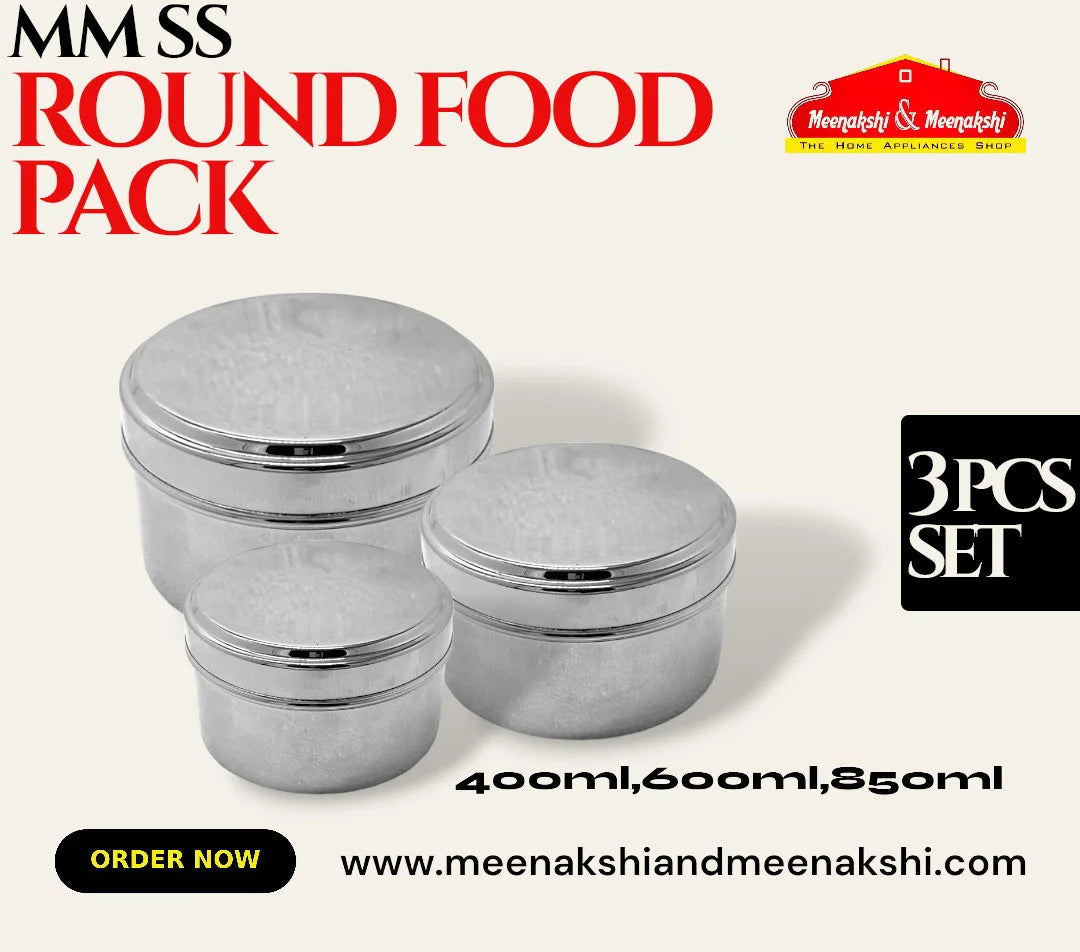 MM SS ROUND FOOD PACK 3 PCS SET MM1009