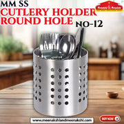 MM SS CUTLERY HOLDER ROUND HOLE 12CM MM1237