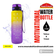 Motivational Water Bottle 1 Ltr Yellow+Violet MM972