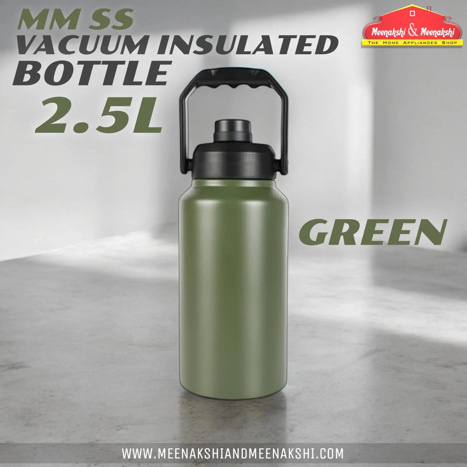 MM SS Vacuum Insulated Bottle Green 2.5L MM2075