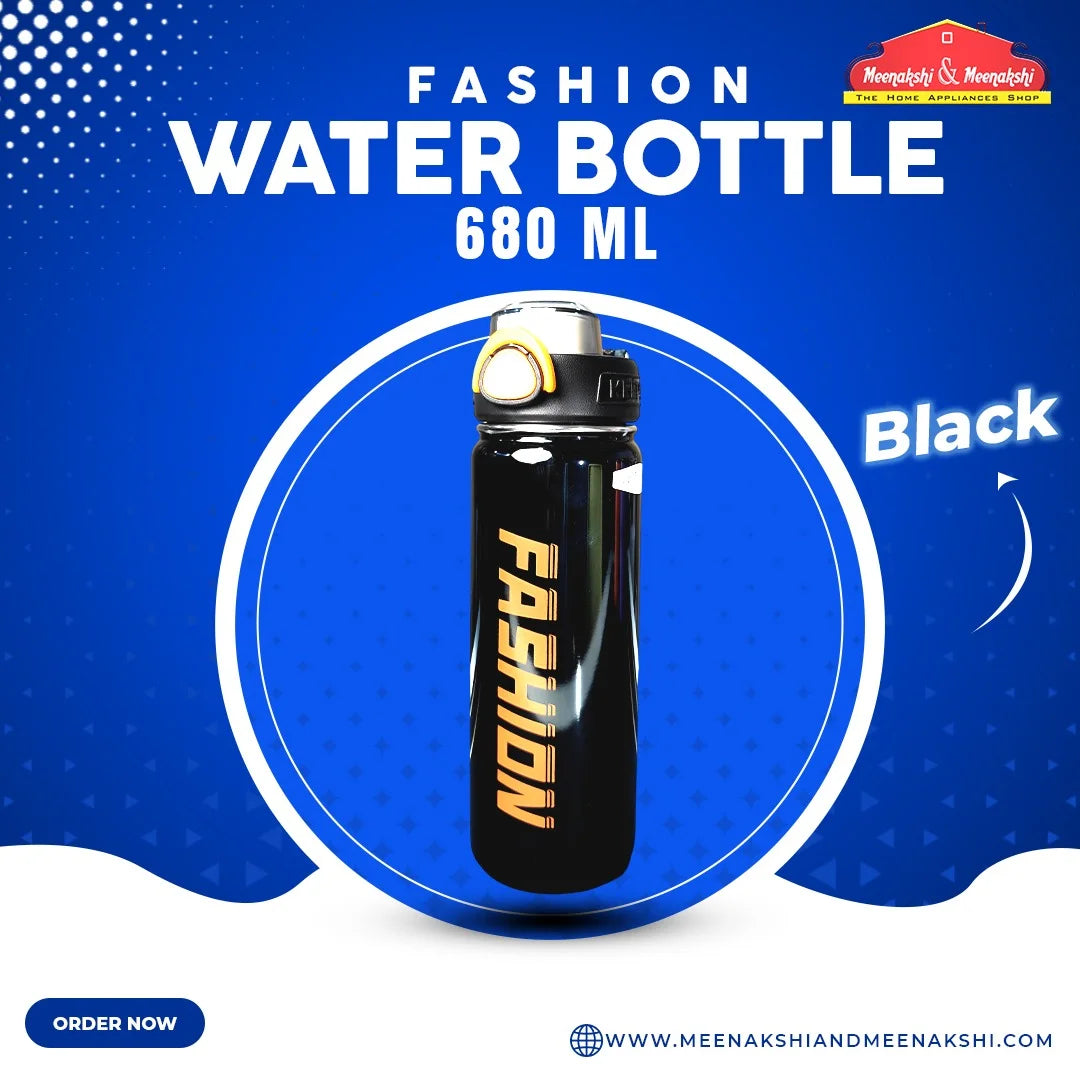 Fashion Water Bottle 680ml Black MM2759
