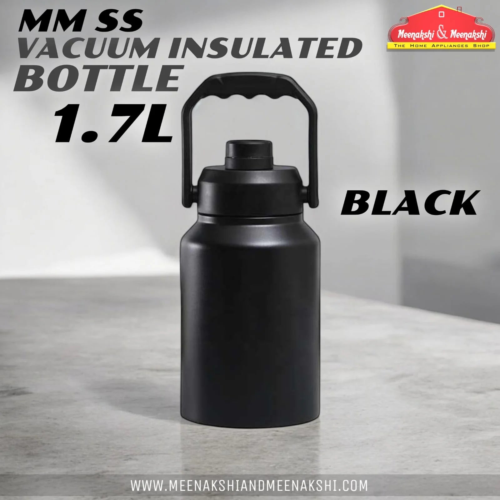 MM SS Vacuum Insulated Bottle Black 1.7L MM2073