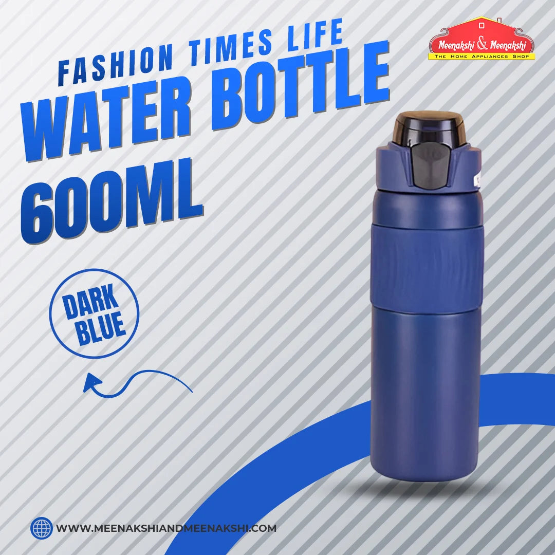 Fashion Times Life Water Bottle 600ml Dark Blue MM2754