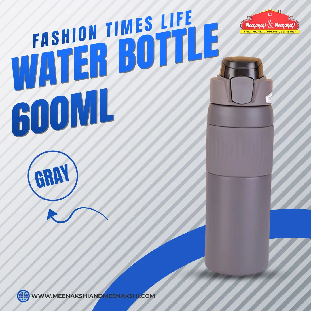Fashion Times Life Water Bottle 600ml Gray MM2753