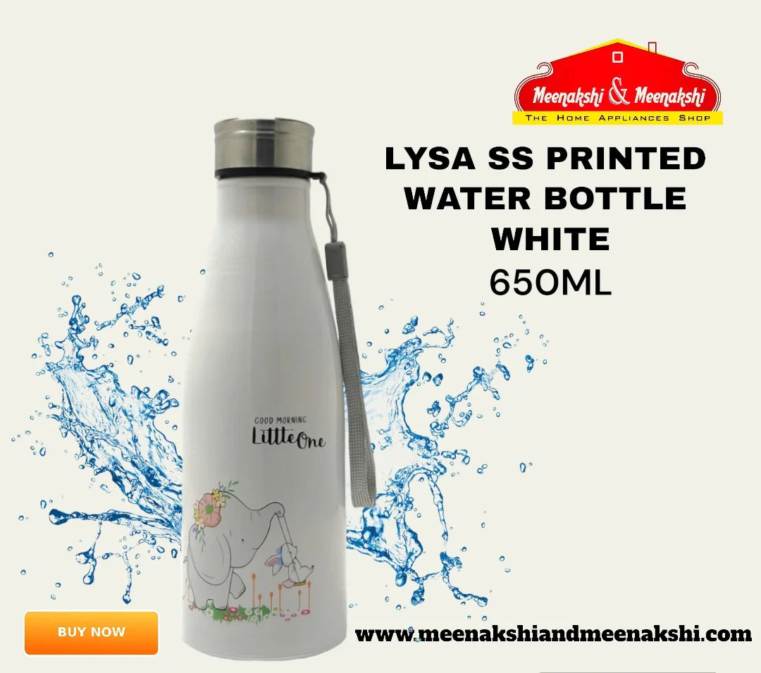 Lysa ss Printed Bottle 650ml White MM928